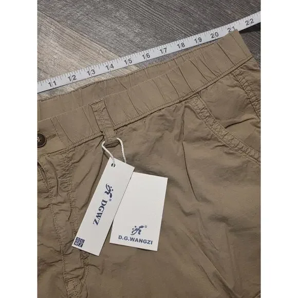 D.G. WANGZI Cargo Shorts Men’s 46 NWT Khaki Tan Cotton Spandex Tactical Casual - Picture 2 of 7